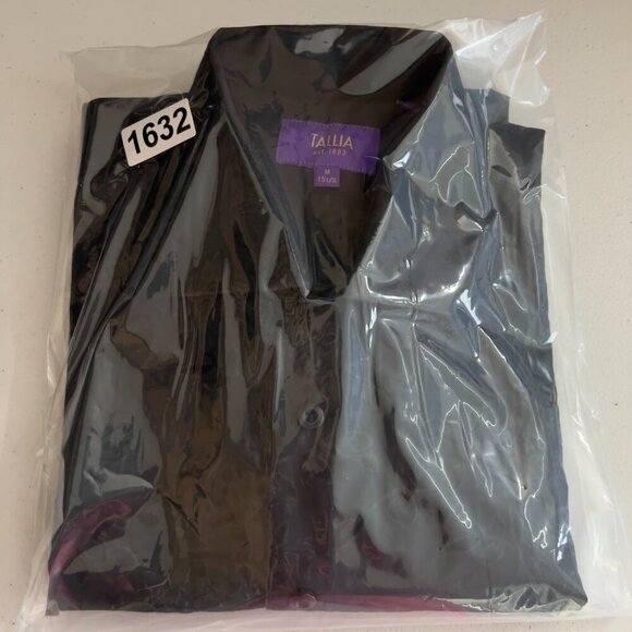 Tallia Men’s Black Floral Button Down Shirt Long Sleeve Size M Neck 15.5 - Picture 11 of 11